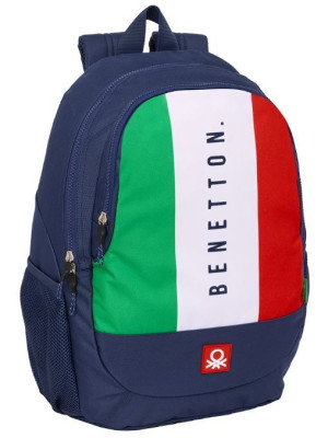 Mochila Escolar 44cm adap trolley Benetton Flag