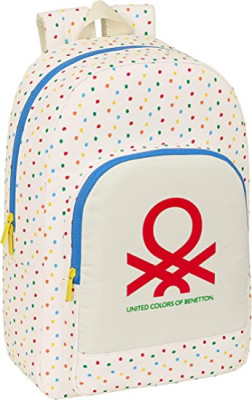 Mochila Escolar 46cm Benetton Topitos adap trolley