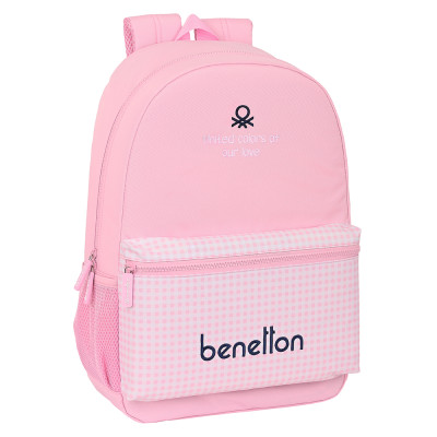 Mochila Escolar 46cm Benetton Vichy adap trolley