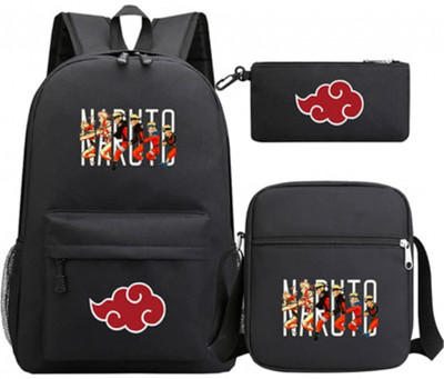 Mochila Escolar 46cm + Estojo + Bolsa Naruto