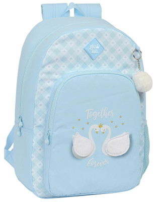 Mochila Escolar 46cm Glowlab Cisnes adap trolley