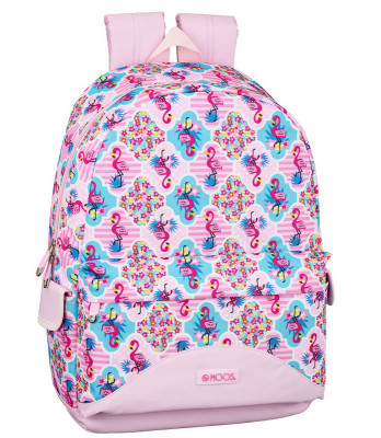 Mochila Escolar 46cm Moos Flamingo Rosa