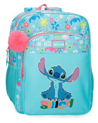 Mochila Escolar adap trolley 38cm Stitch Disney Aloha 2025