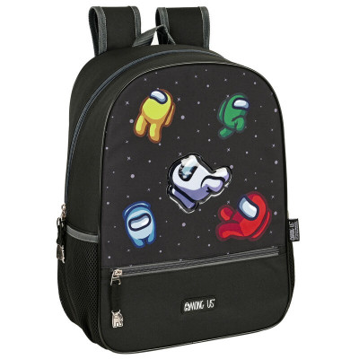 Mochila Escolar Among Us Black 40cm