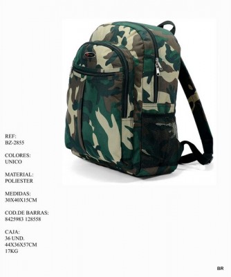 Mochila Escolar Benzi Camuflado cinza 42cm