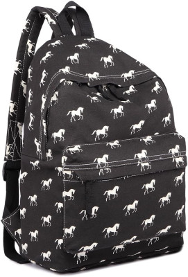 Mochila Escolar Cavalos Preta 38cm