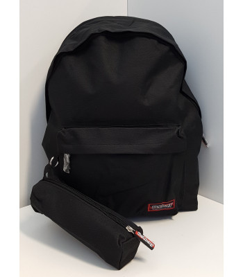 Mochila Escolar com estojo Preto Delbag