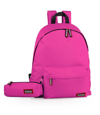 Mochila Escolar com estojo Rosa Fúchsia Delbag