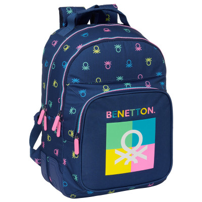 Mochila Escolar Dupla 42cm adap trolley Benetton Cool