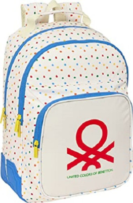 Mochila Escolar Dupla 42cm adap trolley Benetton Topitos