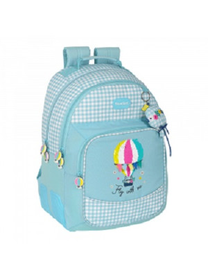 Mochila Escolar dupla 42cm adap trolley Blackfit8 Balão Fly With Me