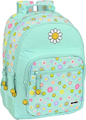 Mochila Escolar Dupla 42cm adap trolley Smiley World Summer Fun