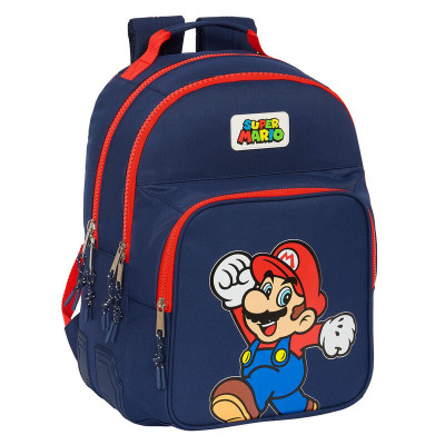 Mochila Escolar Dupla 42cm adap trolley Super Mario World