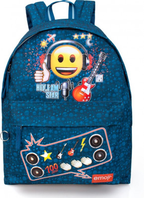 Mochila escolar Emoji Rock Star 43cm