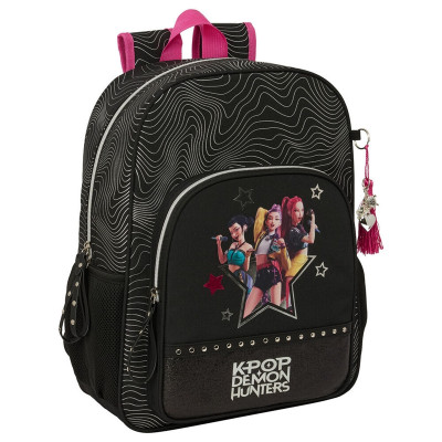 Mochila Escolar Escura Kpop Demon Hunters 42cm