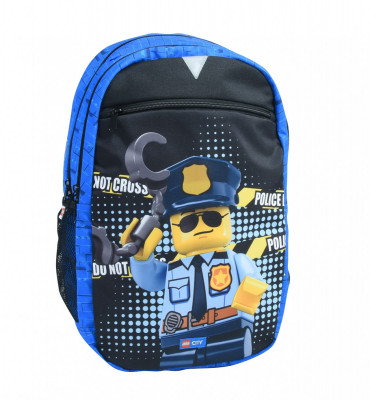 Mochila Escolar + Estojo Lego City Police Cop 46cm