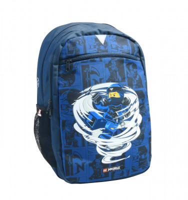 Mochila Escolar + Estojo Lego Ninjago Spinjitzu Jay 46cm