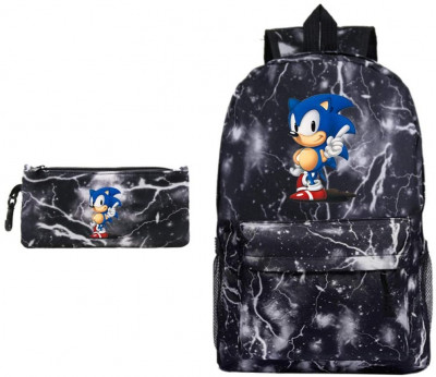 Mochila Escolar + Estojo Sonic The Hedgehog 42cm