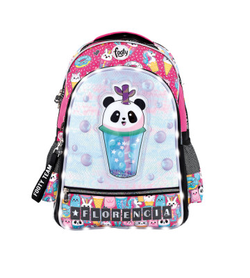 Mochila Escolar Footy Panda 3D LED 45cm