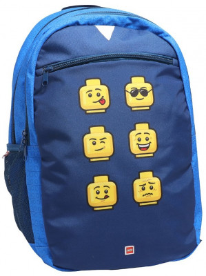 Mochila Escolar Lego Faces Blue 46cm