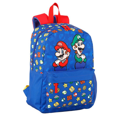 Mochila Escolar Mario e Luigi Super Mario Bros 41cm