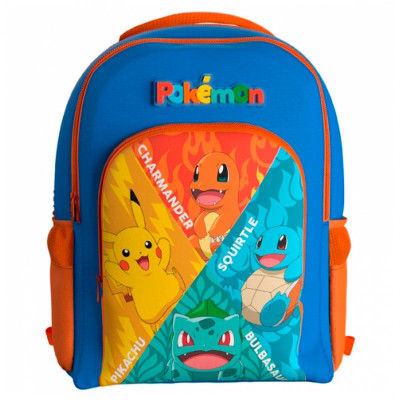 Mochila Escolar Pokémon Starters 43cm adap trolley