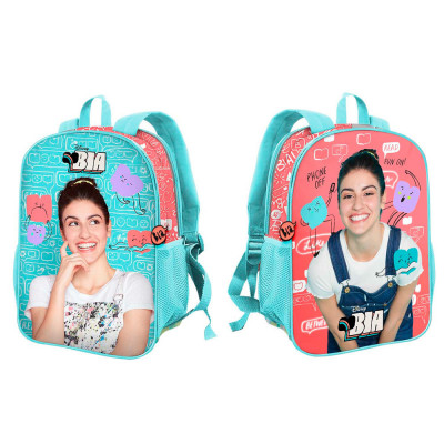 Mochila Escolar Reversível 41cm Reversível Bia Like Disney