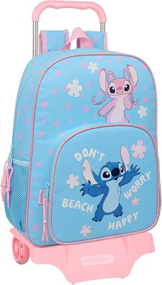 Mochila Escolar Stitch Happy 33x14x42cm