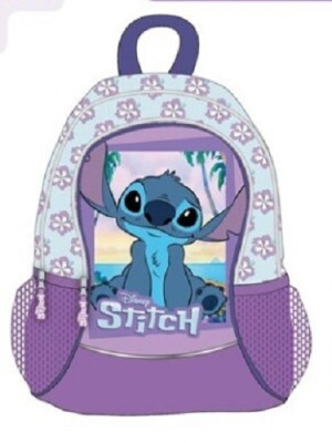 Mochila Escolar Stitch Lilás 40cm