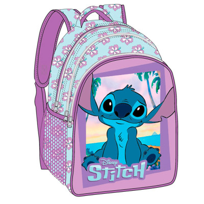 Mochila Escolar Stitch Lilás 42cm
