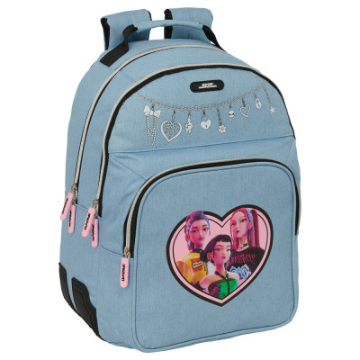 Mochila Huntrix Kpop Demon Hunters 42cm Adaptável