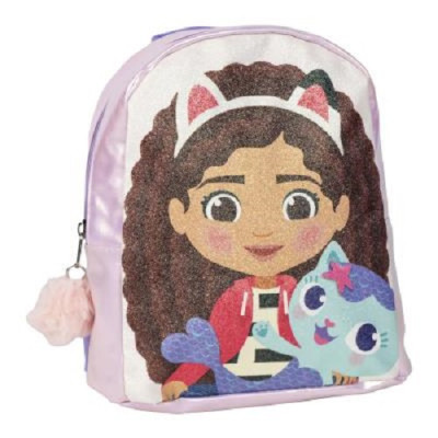 Mochila Pré Escolar 23cm Gabby´s Dollhouse Glitter