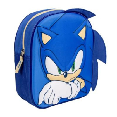Mochila Pré Escolar 27cm 3D Sonic
