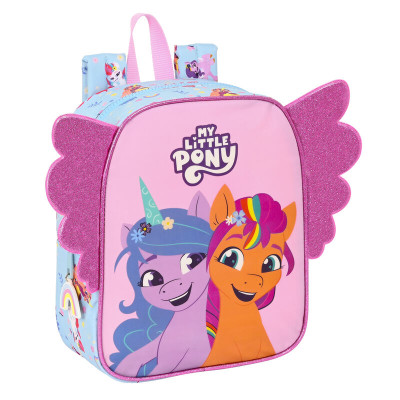 Mochila Pré Escolar 27cm adap trolley My Little Pony Wild & Free