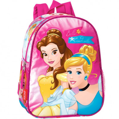 Mochila pre escolar 28cm Princesas Bela e Cinderela