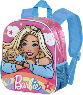 Mochila Pré Escolar 31cm Barbie Rainbow 3D