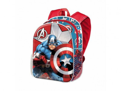 Mochila Pré Escolar 31cm Capitão América Gravity Marvel 3D