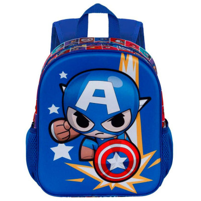 Mochila Pré Escolar 31cm Capitão América Punch 3D