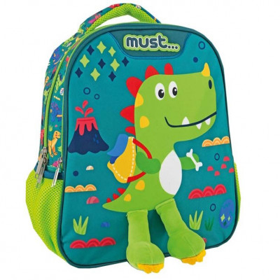 Mochila Pré Escolar 31cm Dinossauro 3D