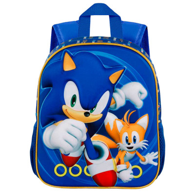 Mochila Pré Escolar 31cm Sonic e Tails 3D