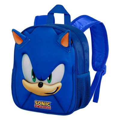 Mochila Pré Escolar 31cm Sonic Face 3D