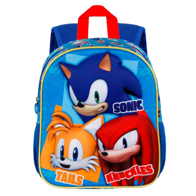 Mochila Pré Escolar 31cm Sonic Trio 3D