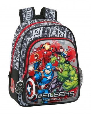 Mochila Pré Escolar 33cm adap trolley Avengers Heroes