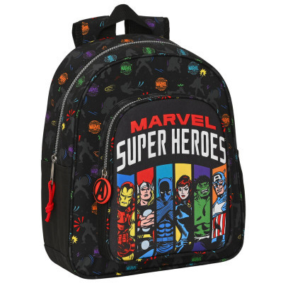 Mochila Pré Escolar 33cm adap trolley Avengers Super Heroes