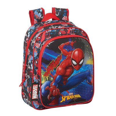Mochila Pré Escolar 33cm adap trolley Spiderman Go Hero