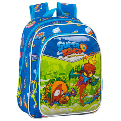 Mochila Pré Escolar 33cm adap trolley Superzings Série 5