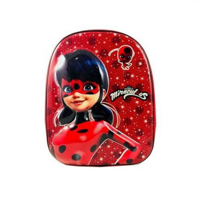 Mochila Pré Escolar 33cm Ladybug 3D