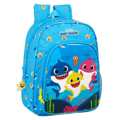 Mochila Pré Escolar 34cm adap trolley Baby Shark