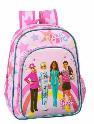 Mochila Pré Escolar 34cm adap trolley Barbie Dreamer