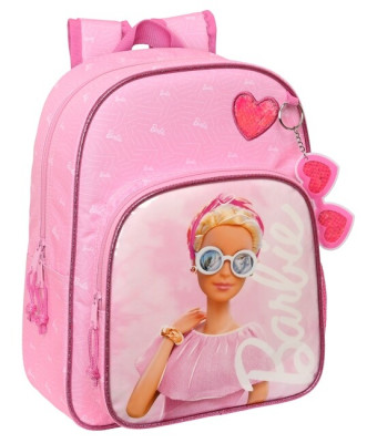 Mochila Pré Escolar 34cm adap trolley Barbie Girl